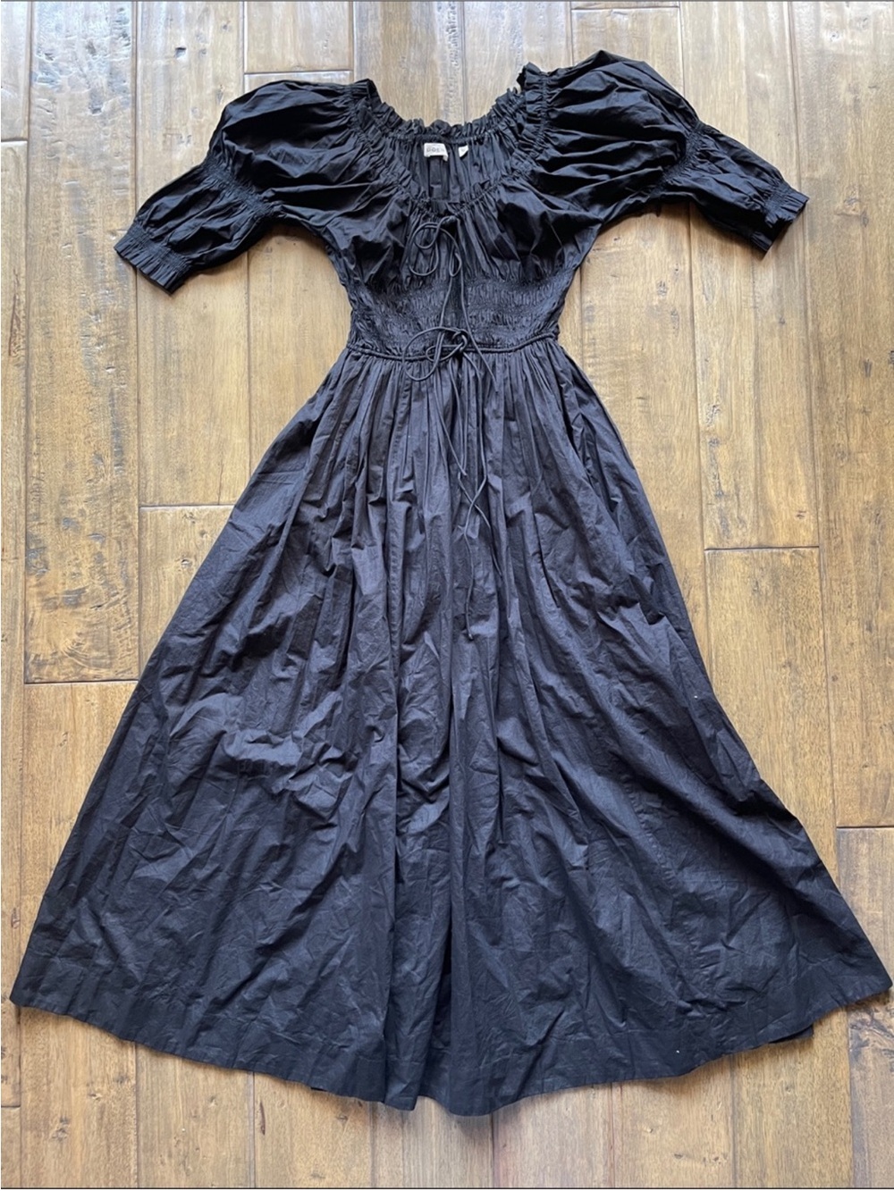 Doen Ischia Poplin Dress Black organic Cotton - Picture 2 of 7